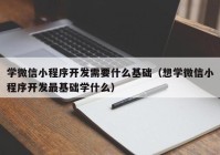 学微信小程序开发需要什么基础（想学微信小程序开发最基础学什么）