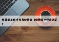 棋牌类小程序开发价格表（棋牌类小程序源码）