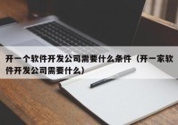 开一个软件开发公司需要什么条件（开一家软件开发公司需要什么）