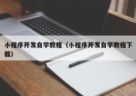 小程序开发自学教程（小程序开发自学教程下载）