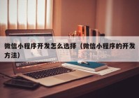 微信小程序开发怎么选择（微信小程序的开发方法）