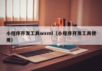 小程序开发工具wxml（小程序开发工具使用）