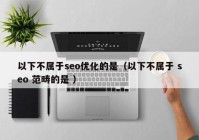 以下不属于seo优化的是（以下不属于 seo 范畴的是 ）